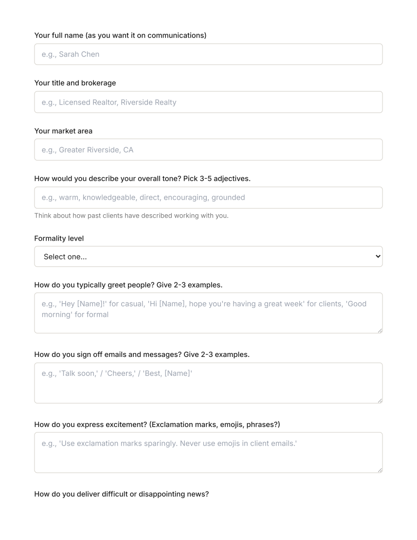 Voice Skill Builder questionnaire that compiles into a markdown file